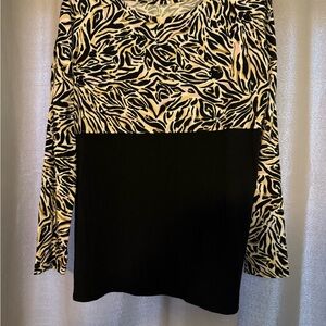 Lilly Pulitzer Black and Cream Long Sleeve Top